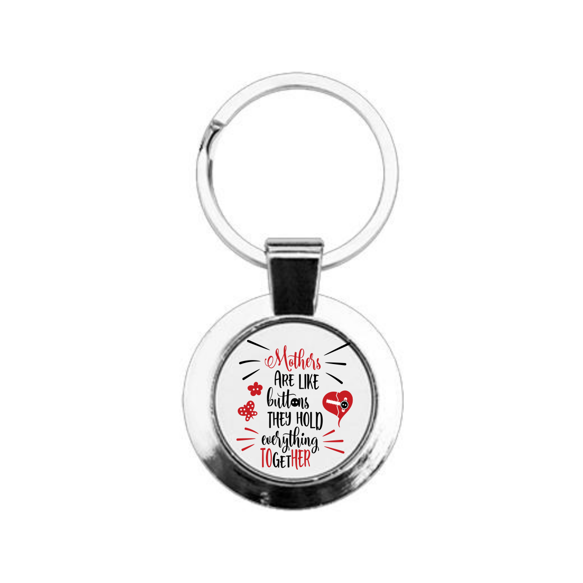 Mothers Are Like Buttons They .... Round Keyring, Mum Keyring, N